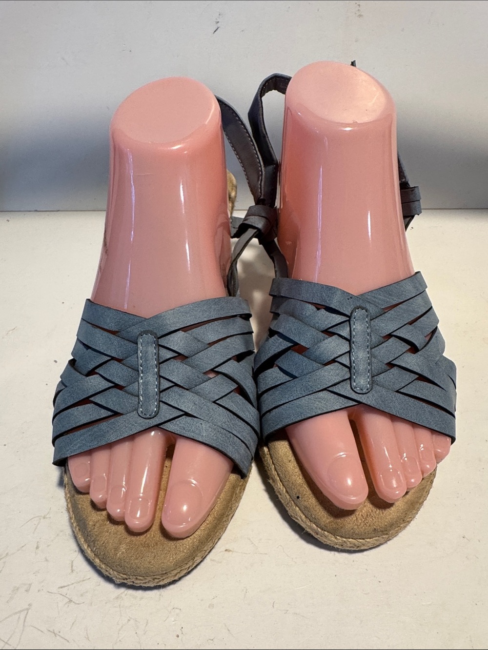 Women's Slate Blue Braided Strappy Sandals